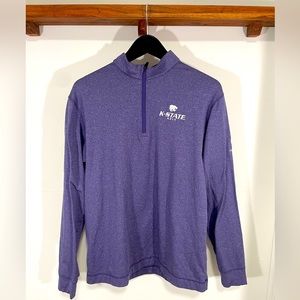 Cutter and Buck Kansas State Golf Long Sleeve Quarter Zip Light Sweater